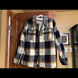 Levi’s flannel fleece jacket with attached hoodie